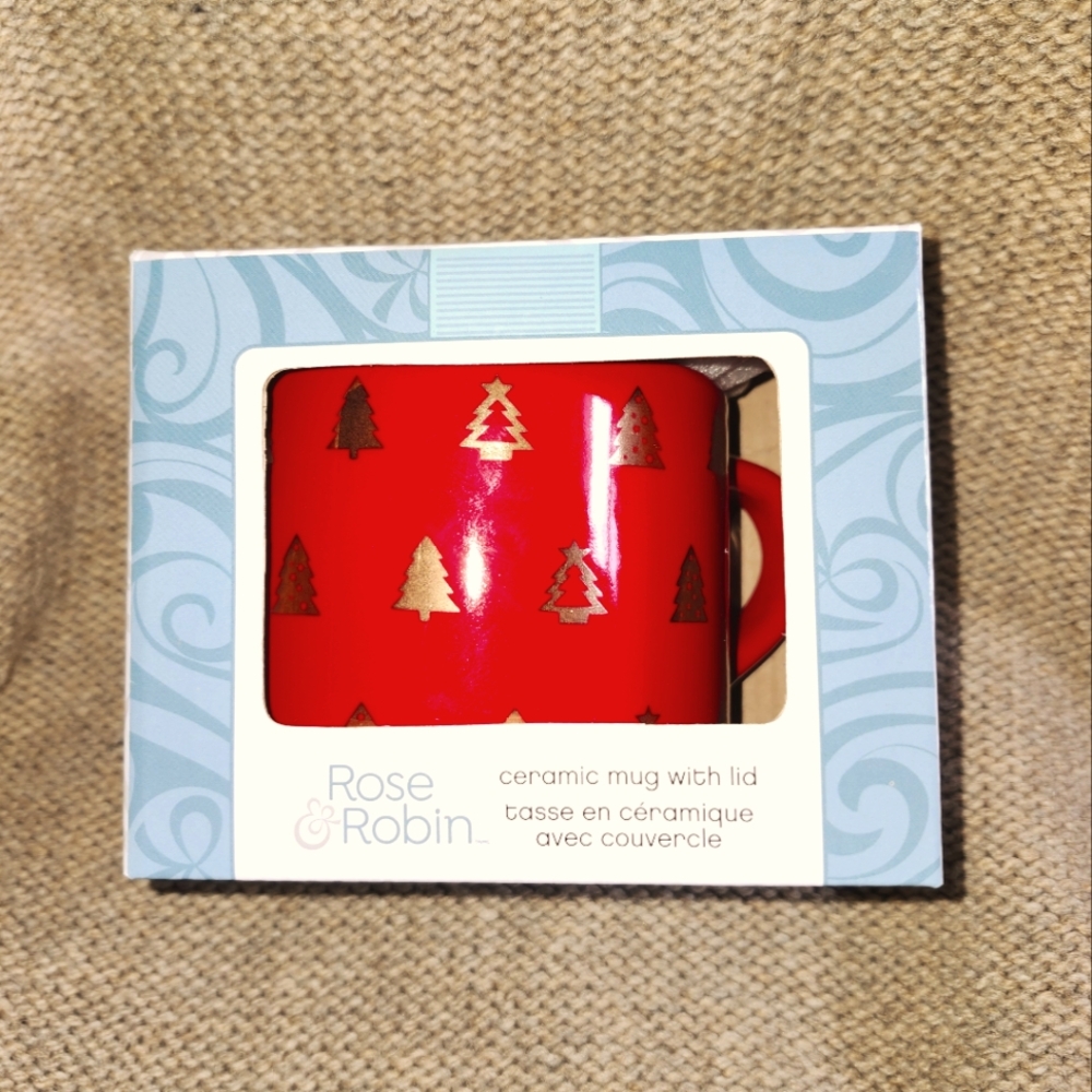 NWT Rose & Robin Mug w Lid